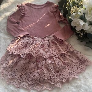 LoveShackFancy Blush Pink skirt with hm shirt